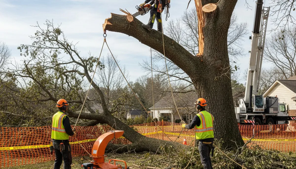 Seattle, WA emergency tree service crew removing storm-damaged trees and hazardous limbs