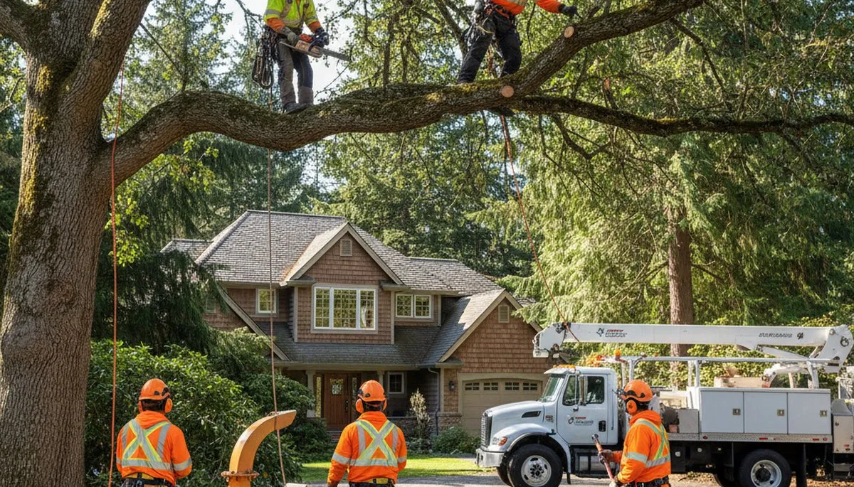 Seattle, WA tree service crew providing professional tree trimming and removal for local properties