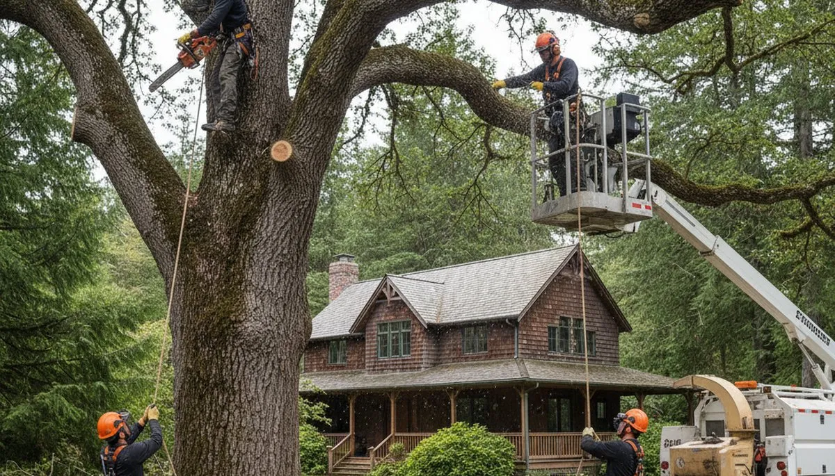 Seattle, WA tree service crew providing professional tree trimming and removal for local properties
